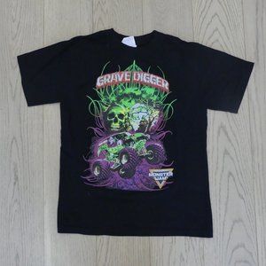 Grave Digger Monster Jam Cotton Best Kids Black Large T-Shirt